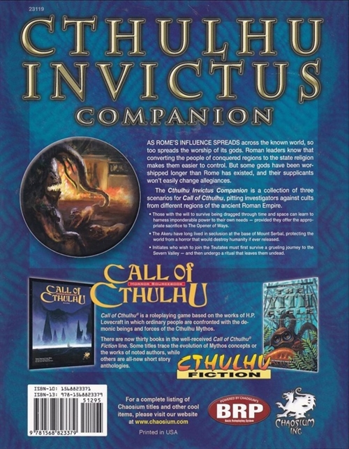 Call Of Cthulhu - 6th ed - Cthulhu Invictus Companion -  (B-Grade) (Genbrug)